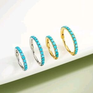 Elegant Turquoise Nose Hoop Set‎